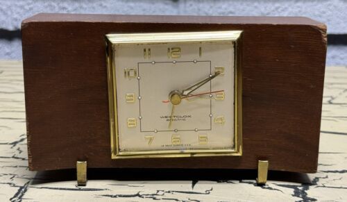 VTG Antique Westclox Electric S10-V Electric Clock Wood USA As Is Retro ... - $9.74