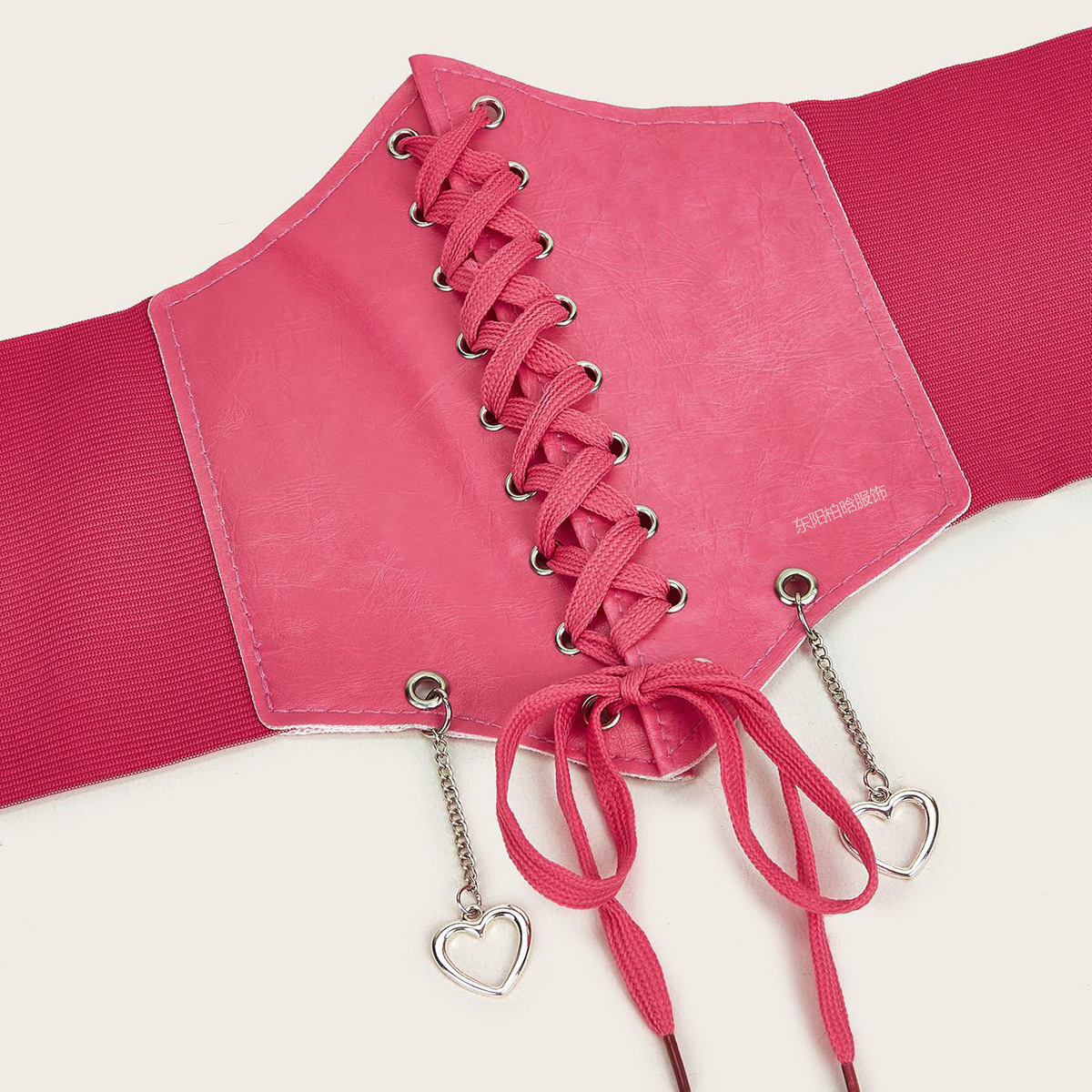 Women's Pink Corset Belt with Hearts Item image 4