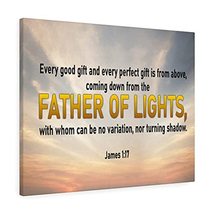 Express Your Love Gifts Bible Verse Canvas Father of Lights James 1:17 S... - £108.24 GBP
