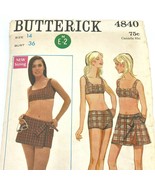 1960s Bikini Sewing Pattern Bust 36 Hipster Swimsuit Skirt Butterick 484... - £10.26 GBP