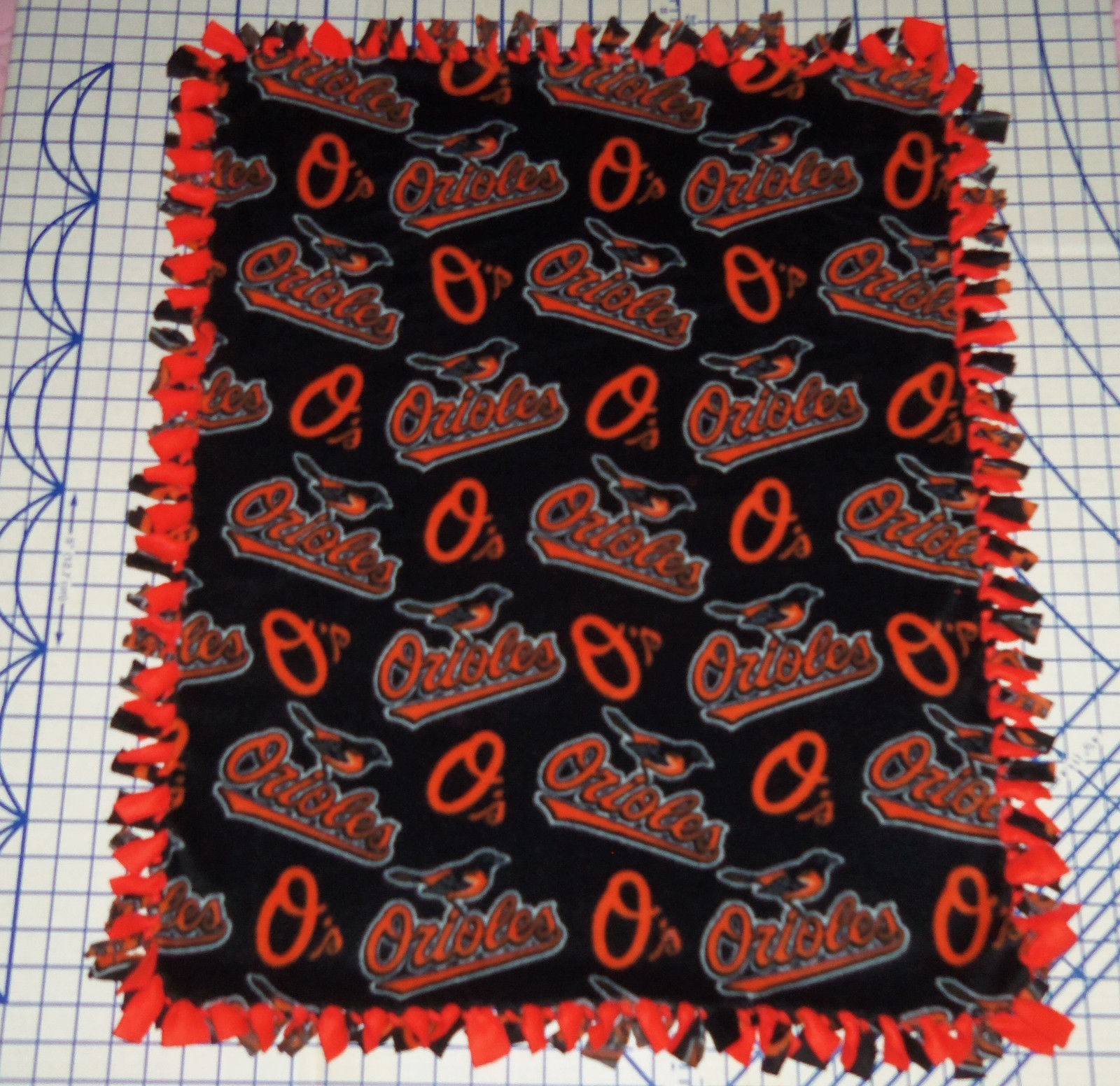 Primary image for Baltimore Orioles Baby Blanket Fleece Pet Lap Black Orange 30"x 24" MLB Baseball