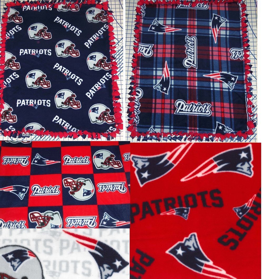 Primary image for New England Patriots Fleece Baby Blanket Pet Lap Tied Red Blue NFL Football New