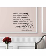 I believe in being  Audrey Hepburn Vinyl Wall Art Inspirational Quotes S... - $13.69 CAD