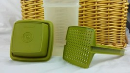 Vintage Tupperware Pick A Deli Pickle Keeper with Lifter 1330-2 Sheer Avocado gs - £8.21 GBP