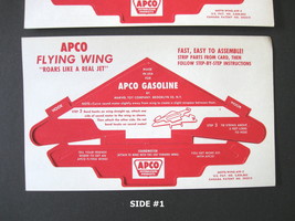 1960&#39;s Apco Gas Paper Flying Wing Glider - Vintage Flying Wing Glider Apco Gas  - $14.99