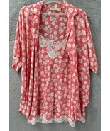 Gold Label Victoria&#39;s Secret Coral Base Poly Silk Size M-L Night Shirt A... - $639.57 MXN