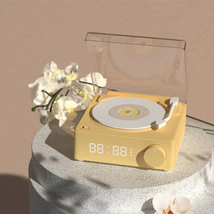 Retro Vinyl Wireless Bluetooth Speaker Alarm Clock Small Record Player Portable  - £30.79 GBP