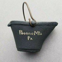 Pocono Mts. PA Cast Iron Ash Bucket Pail Ashtray Souvenir  - £11.41 GBP
