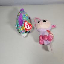 TY Beanies Mini Plush Lot of 2 Lilli Lamb and Star with Clip Bag - £8.57 GBP