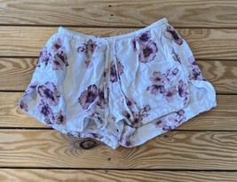 Brandy Melville Women’s Floral drawstring shorts Size S White AO - $14.75