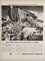 1950 Print Ad American Airlines Airfreight Animals Board Noah&#39;s Ark  - $18.88