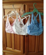 set of 3: soft sports bra by fruit of the loom size 38 white blue pink - £19.91 GBP