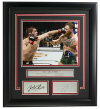 Conor McGregor &amp; Khabib Nurmagomedov Framed 8x10 Photo Laser Engraved Signatures - £78.00 GBP