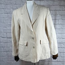 Vintage 80s Byblos Capriccio Leinen Blazer Damen M Anzug Jacke Italien - £60.25 GBP