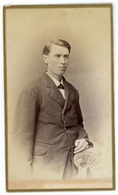 Antique CDV Circa 1870s Mould &amp; Son Handsome Young Man in Suit LaCrosse, WI - £7.18 GBP