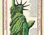 Cross Stitch Patriotic Statue of Liberty Peace On Earth Independence Day... - $9.99