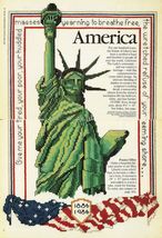 Cross Stitch Patriotic Statue of Liberty Peace On Earth Independence Day... - £7.84 GBP