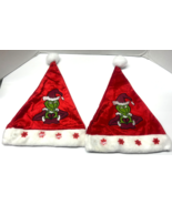 Dr Seuss Christmas Grinch Who Stole Light Up Adult Size Set of 2 Santa H... - €17,00 EUR