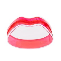 Transparent Women&#39;s Cosmetic Bags Waterproof PVC Cute Red Lips Shape Lipstick Po - £45.94 GBP