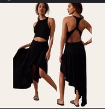 NWOT Free People FP Beach Bethany black cut out asymmetrical midi dress ... - £45.55 GBP