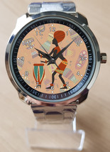 Afrian Woman Ethnic Tribe Drums Art Unique Wrist Watch Sporty - £28.06 GBP