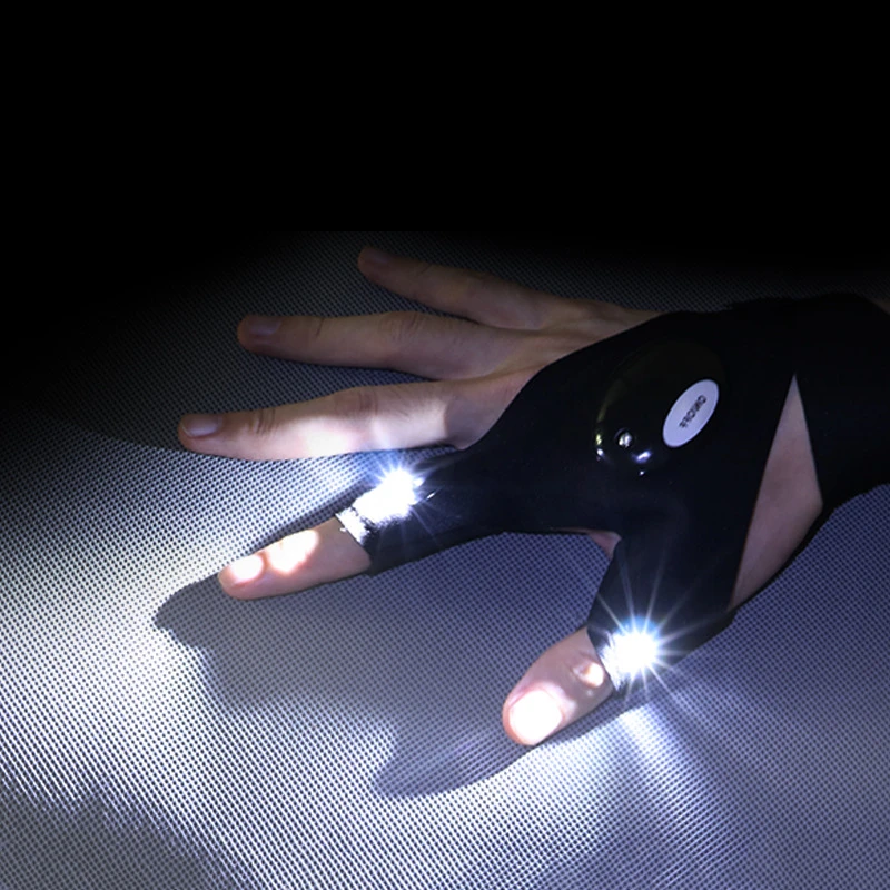 Sporting Fingerless Glove LED Flashlight Waterproof Torch Outdoor Tool Fishing C - £23.90 GBP