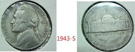 Jefferson Silver Nickel 1943-S Fine - £4.05 GBP
