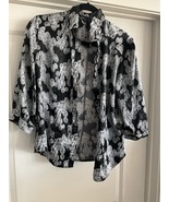 ANTILIA FEMME Black &amp; White Satin Dress Stretch Shift Women&#39;s Size M - $11.78 CAD