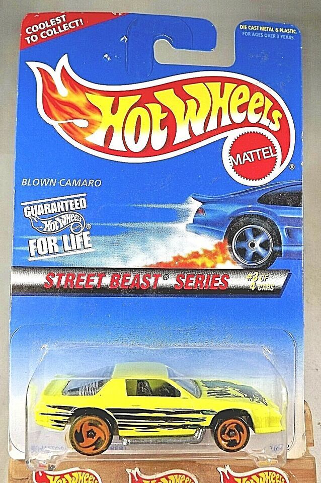 1997 Hot Wheels #559 Street Beasts Series 3/4 BLOWN CAMARO Yellow Orange SB Mala