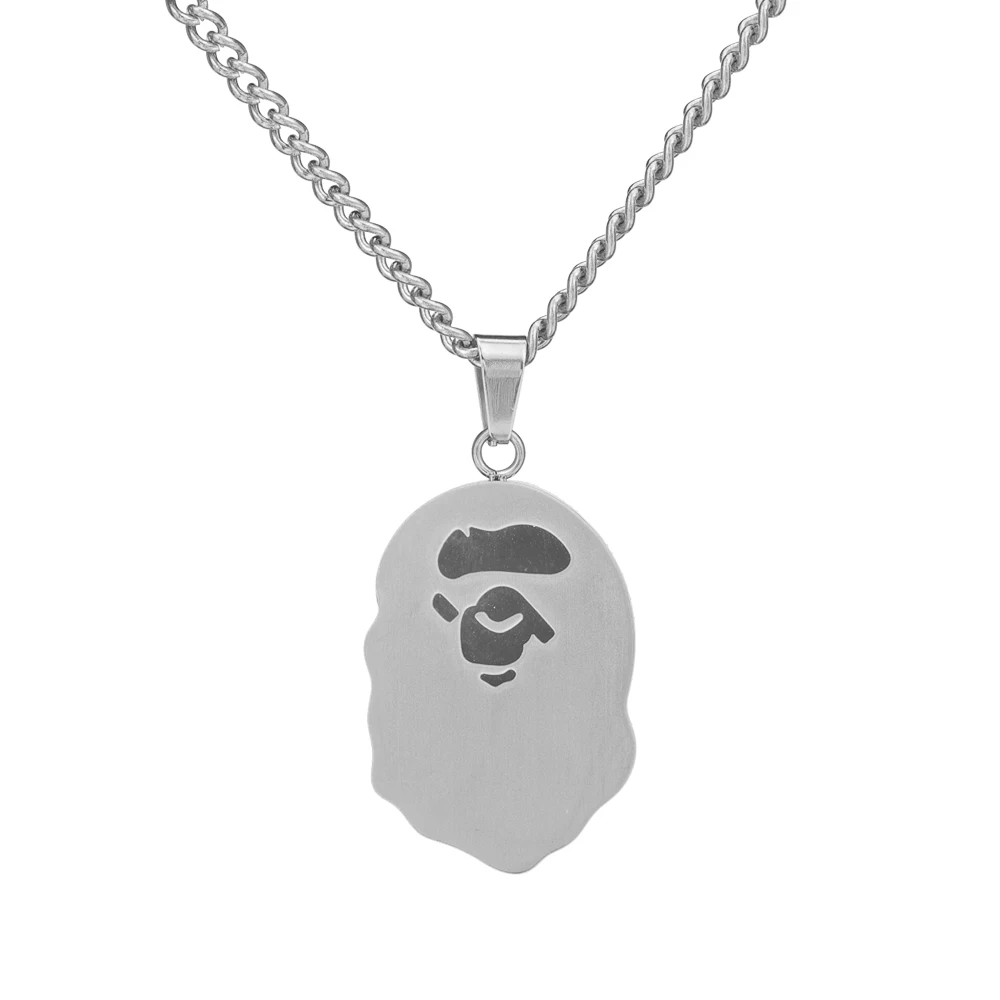 Sporting Stainless Steel Gold Hip Hop Pendant Aklace with Rope Chain Jewelry Gif - £24.04 GBP