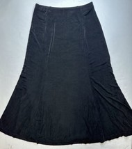 Laura Ashley Slinky Knit Maxi Skirt PS Petite Small Black Pull On Long EUC - $19.99