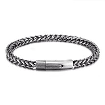 Vintage Oxidized Cool Curb Chain Bracelets for Men Stainless Steel Punk Rock Ant - £14.16 GBP