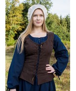 Black Medieval Bodice with Lace-Up – Historic Waist Mieder for LARP &amp; Fairs - $49.99