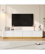 Luxury Fluted TV Stand 85&quot; TV Console | Modern White Marble - $304.99