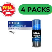 Gillette Mach3 Extra Comfort Shave Gel 70g X4 Pack Cooling Razor Burn Pr... - $45.95