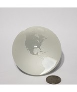 Tiffany &amp; Co. Paperweight 3.25&quot; Etched Crystal Glass Earth Globe Frosted... - $58.95