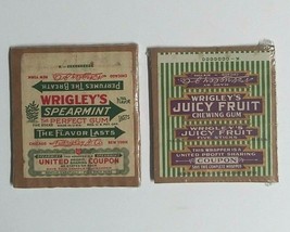 Vintage Wrigley&#39;s Spearmint &amp; Juicy Fruit Chewing Gum Wrapper w/ Coupon ... - £7.81 GBP