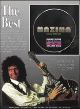 Queen band Brian May 1991 Maxima gold plated guitar strings advertisement print - £3.28 GBP