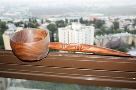 Old Vintage Primitive Hand Carved Wooden Kovsh Spa Sauna Cup Bowl Rustic... - £50.05 GBP