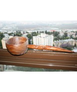 Old Vintage Primitive Hand Carved Wooden Kovsh Spa Sauna Cup Bowl Rustic... - $63.64 CAD