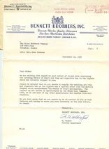 Bennett Brothers Jewelers Letter &amp; Envelope Chicago Illinois 1958 - $11.88