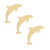 3 Dolphin Unfinished Wooden Shapes Craft Cutouts DIY Unpainted 3D Plaques 4 - $26.59