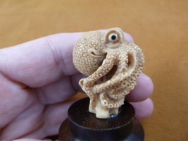 (tb-octo-48) standing Octopus TAGUA NUT palm figurine Bali figurine reef... - $52.35