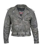Vulcan NF-2003 Distressed-Leather Womens Belted Motorcycle Jacket    - £47.17 GBP+