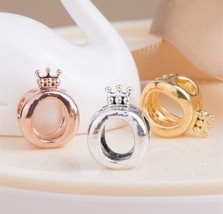 925 Sterling Silver / Rose Gold /  14K Gold Plated ,Crown Logo Charm  - £12.44 GBP