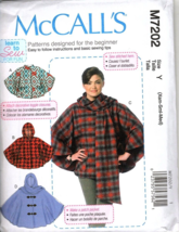 McCall&#39;s M7202 Misses XS to M Sweater Wraps and Ponchos Uncut Sewing Pattern - £11.82 GBP