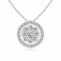 ANGARA Round Diamond Halo Pendant Necklace in 14K Gold (IJI1I2, 0.74 Ctw) - £827.59 GBP