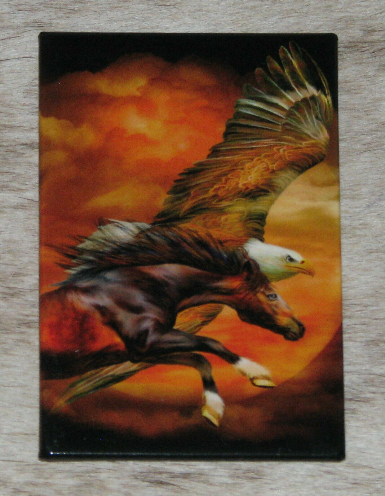 Primary image for LEANIN TREE "Spirits of the Wind" Horse and Eagle #67401 Fridge Magnet~2"x 3"~