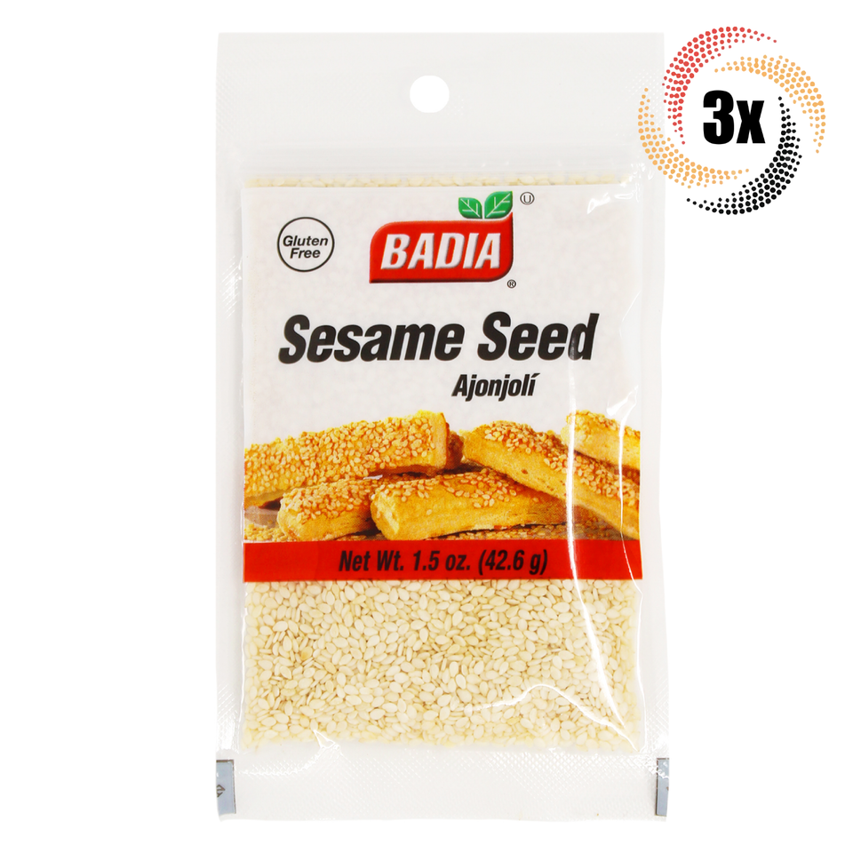3x Bags Badia Sesame Seed Ajonjoli | 1.5oz | Gluten Free No MSG &amp; Kosher - $11.52
