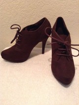 Xappeal Women&#39;s Ankle Boots &quot;Derby&quot; Size US 6 Brown lace up Heels Worn Once - $17.95